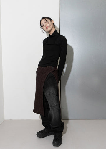 FOLD BLACK POCKET DENIM